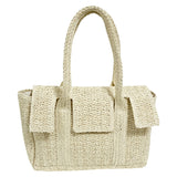 French-style delicate ruffled handwoven tote bag, perfect for summer commuting and vacation.