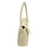 French-style delicate ruffled handwoven tote bag, perfect for summer commuting and vacation.