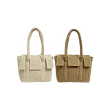 French-style delicate ruffled handwoven tote bag, perfect for summer commuting and vacation.