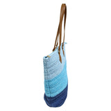 Gradient straw tote bag, fresh and retro style, unique design, large capacity, perfect for beach vacations and commuting, single shoulder straw bag.