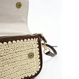 Vintage-style exquisite woven handbag/crossbody bag, versatile straw square bag for commuting and dates.