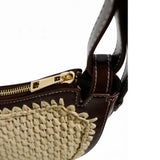 Retro half-moon shaped woven shoulder bag, a versatile straw underarm bag perfect for summer commuting and vacations.