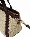Vintage-style woven basket bag, versatile straw tote bag for commuting and dates.