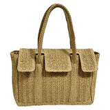 French-style delicate ruffled handwoven tote bag, perfect for summer commuting and vacation.