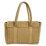 French-style delicate ruffled handwoven tote bag, perfect for summer commuting and vacation.
