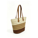 Gradient straw tote bag, fresh and retro style, unique design, large capacity, perfect for beach vacations and commuting, single shoulder straw bag.
